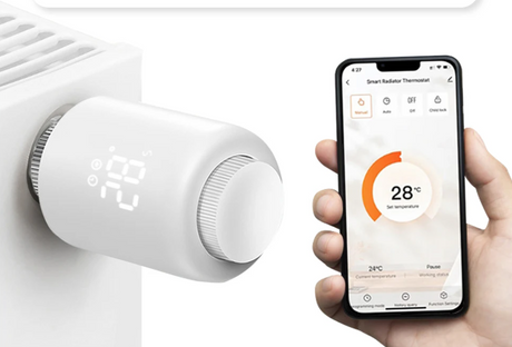 Smart radiator thermostat with smartphone app.