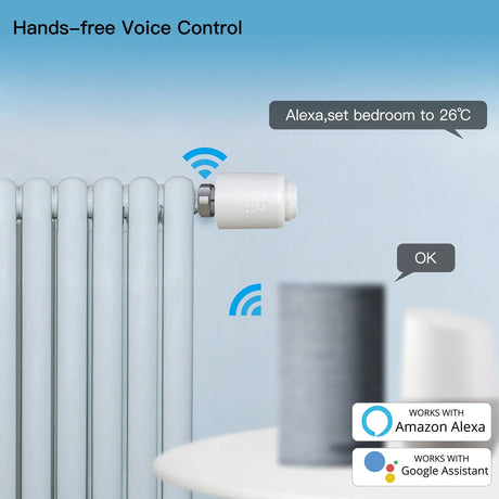 Smart radiator thermostat with voice control.