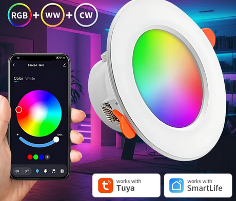 Color-changing smart recessed light.