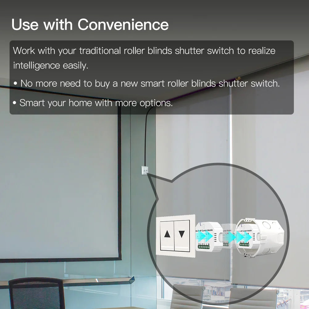 Smart roller blind switch.