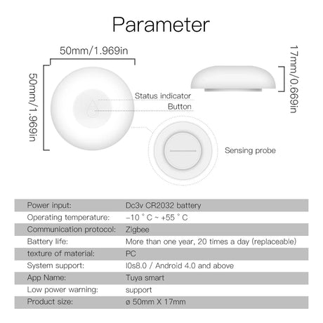 Smart sensor specifications.