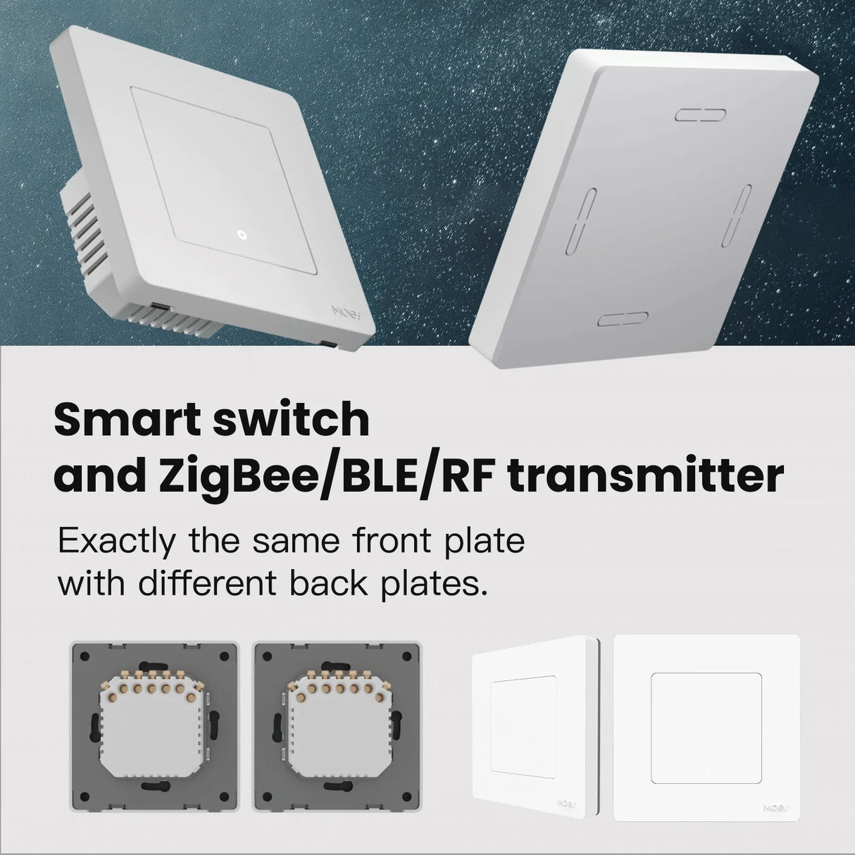 Smart switch with interchangeable back plates.