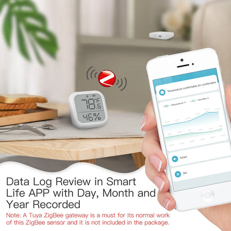 Smart temperature and humidity sensor.