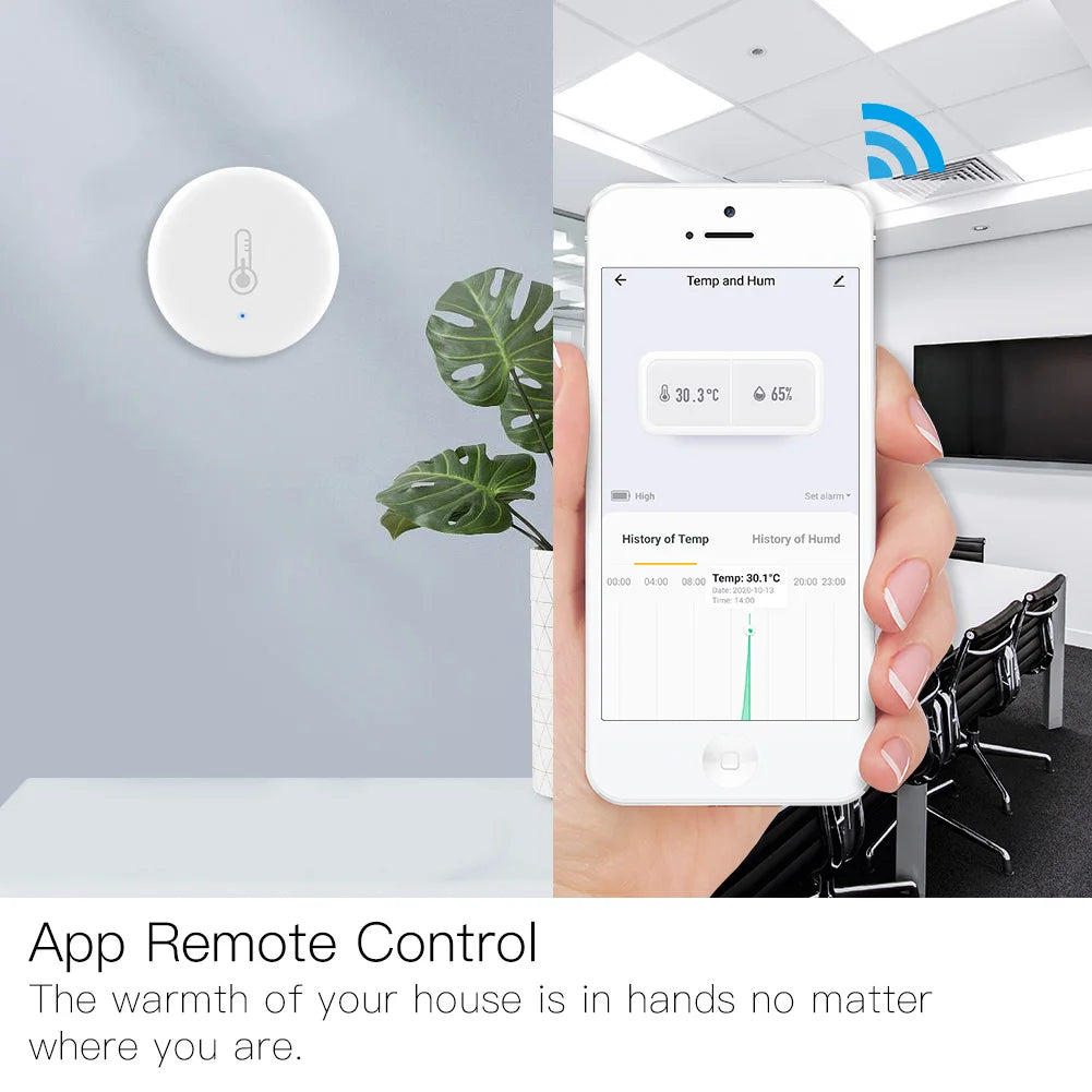Smart temperature and humidity sensor.