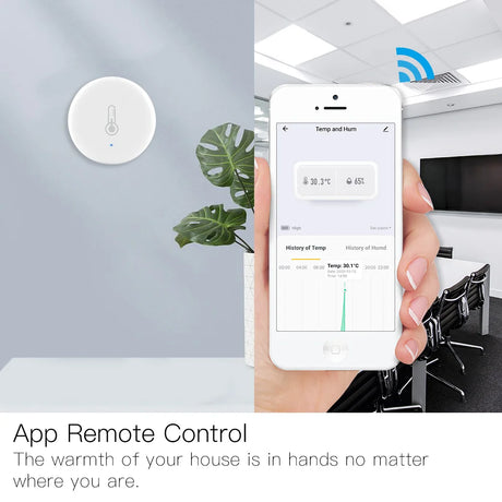 Smart temperature and humidity sensor.