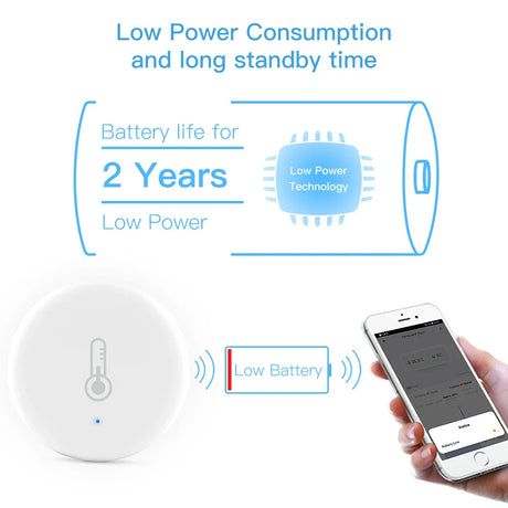 Smart thermometer with low battery alert.