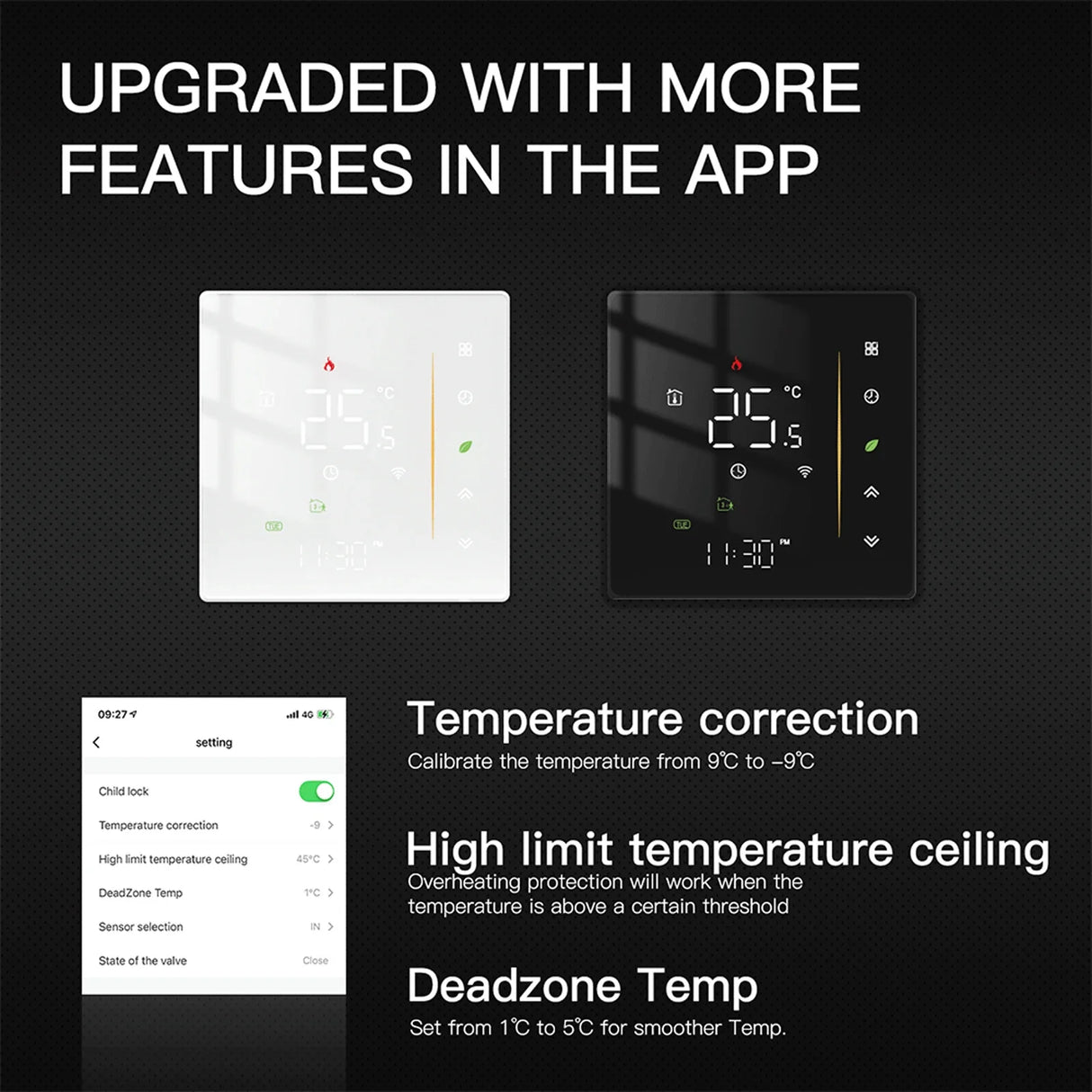Smart thermostat features.
