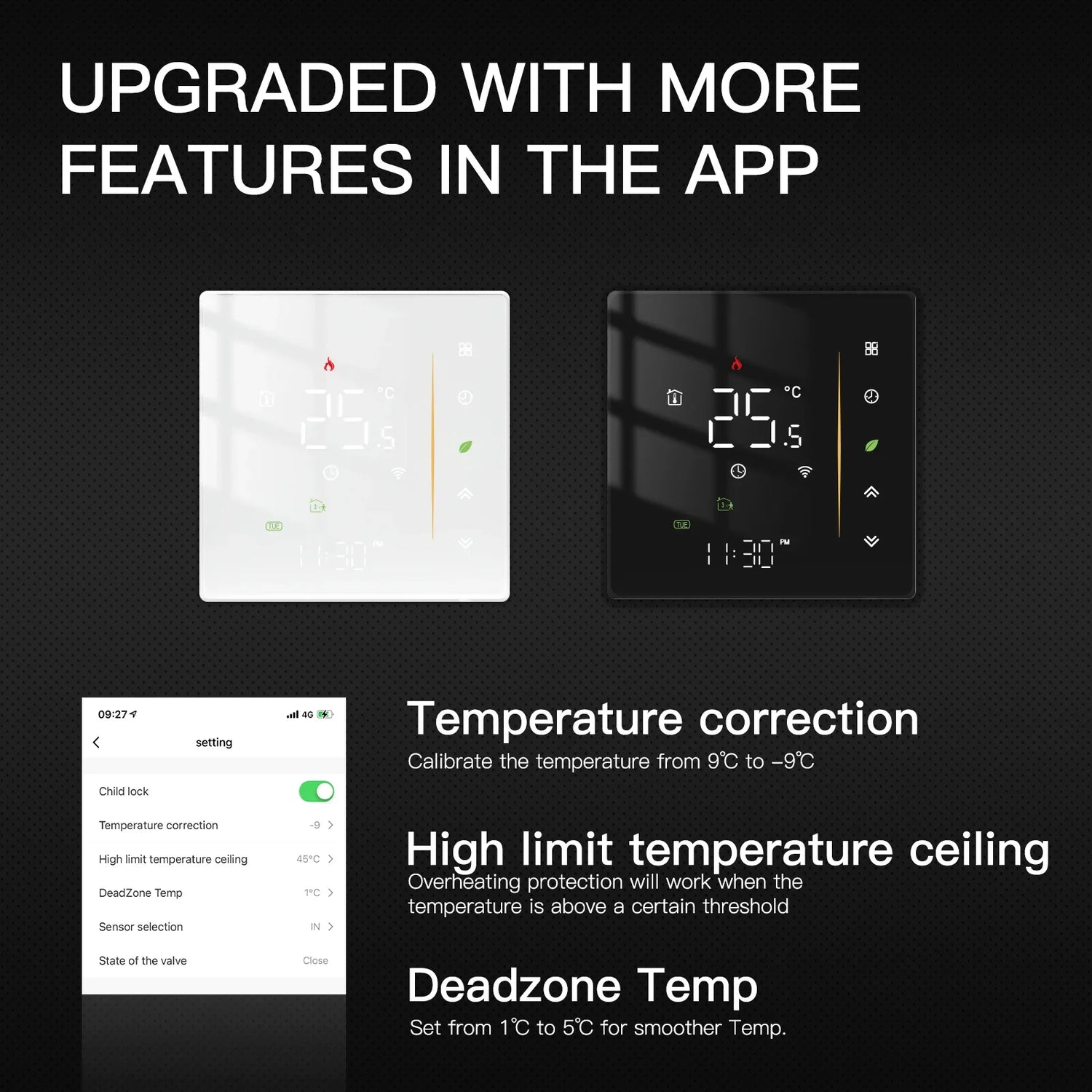 Smart thermostat features.