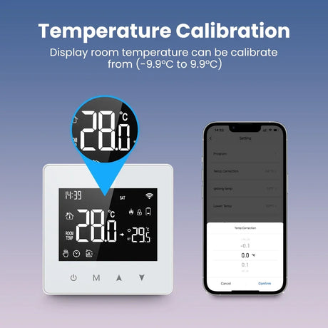 Smart thermostat with phone app.