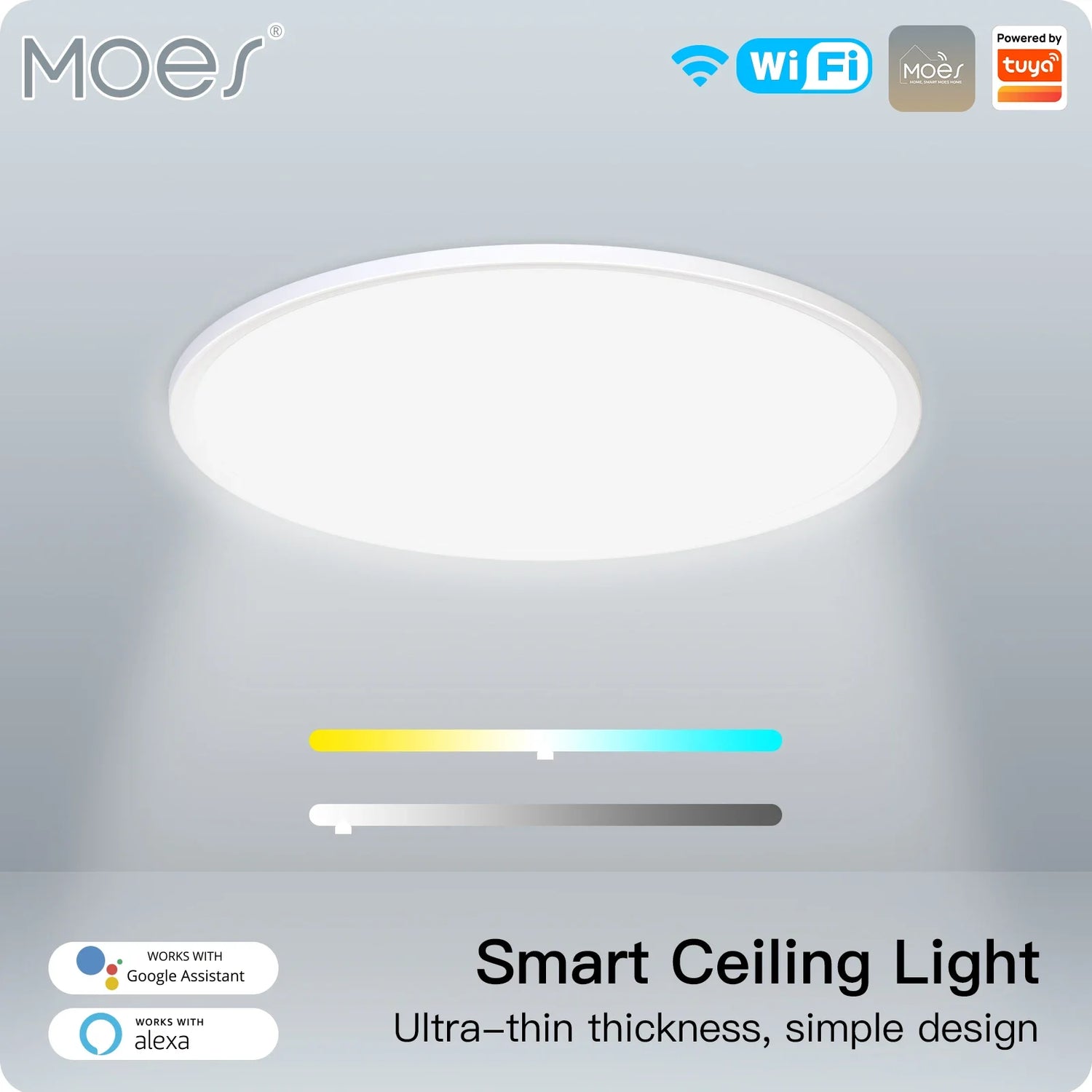 Smart, ultra-thin ceiling light.