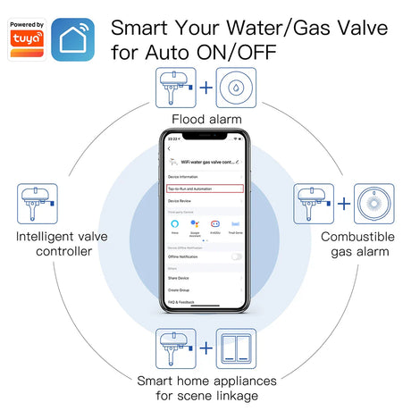 Smart water/gas valve system.