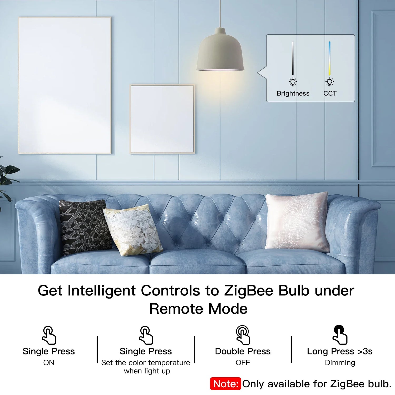 Smart ZigBee bulb controls.