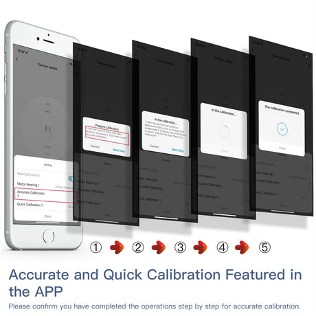 Smartphone app calibration process.