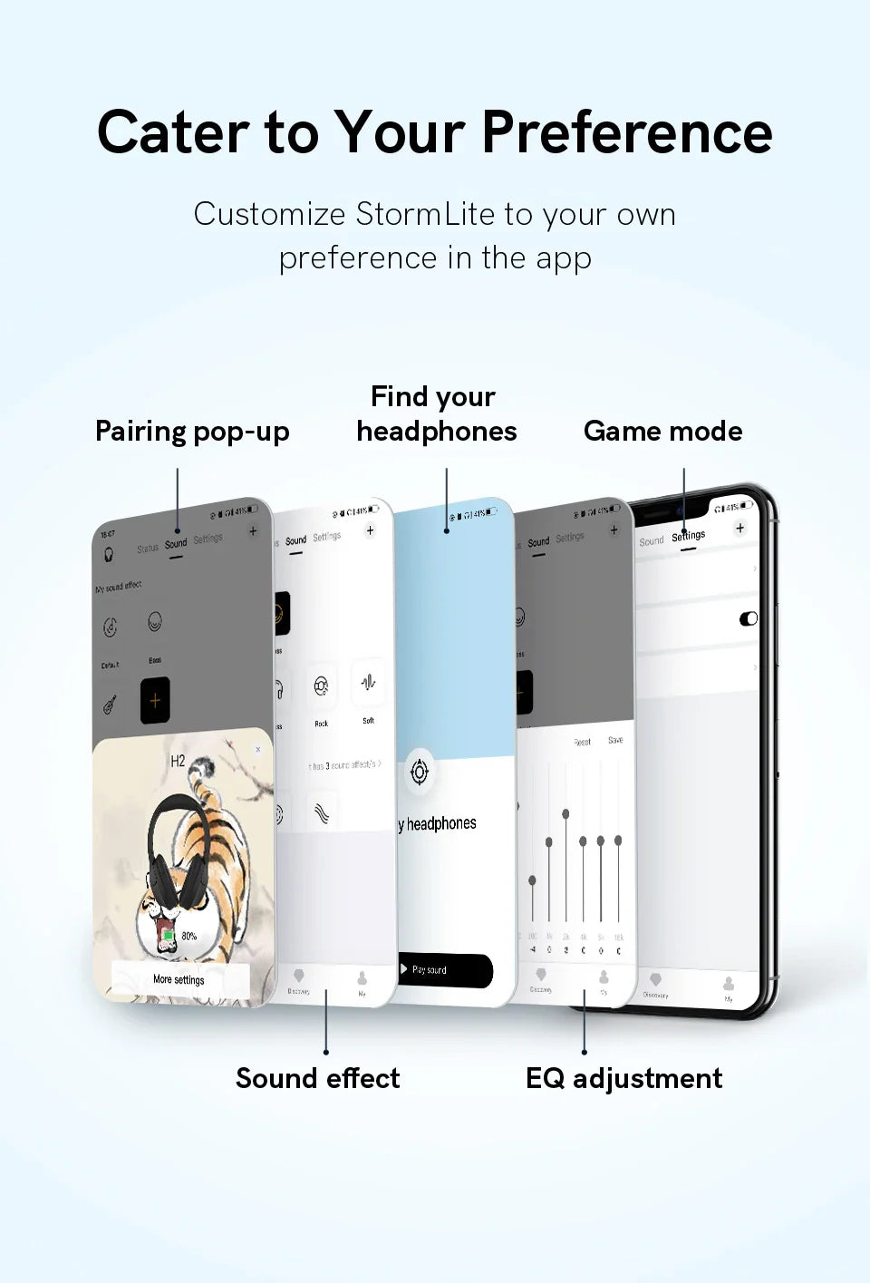 Smartphone app customization options.