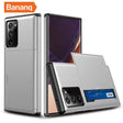Smartphone case with a built-in card slot for storing a credit card.
