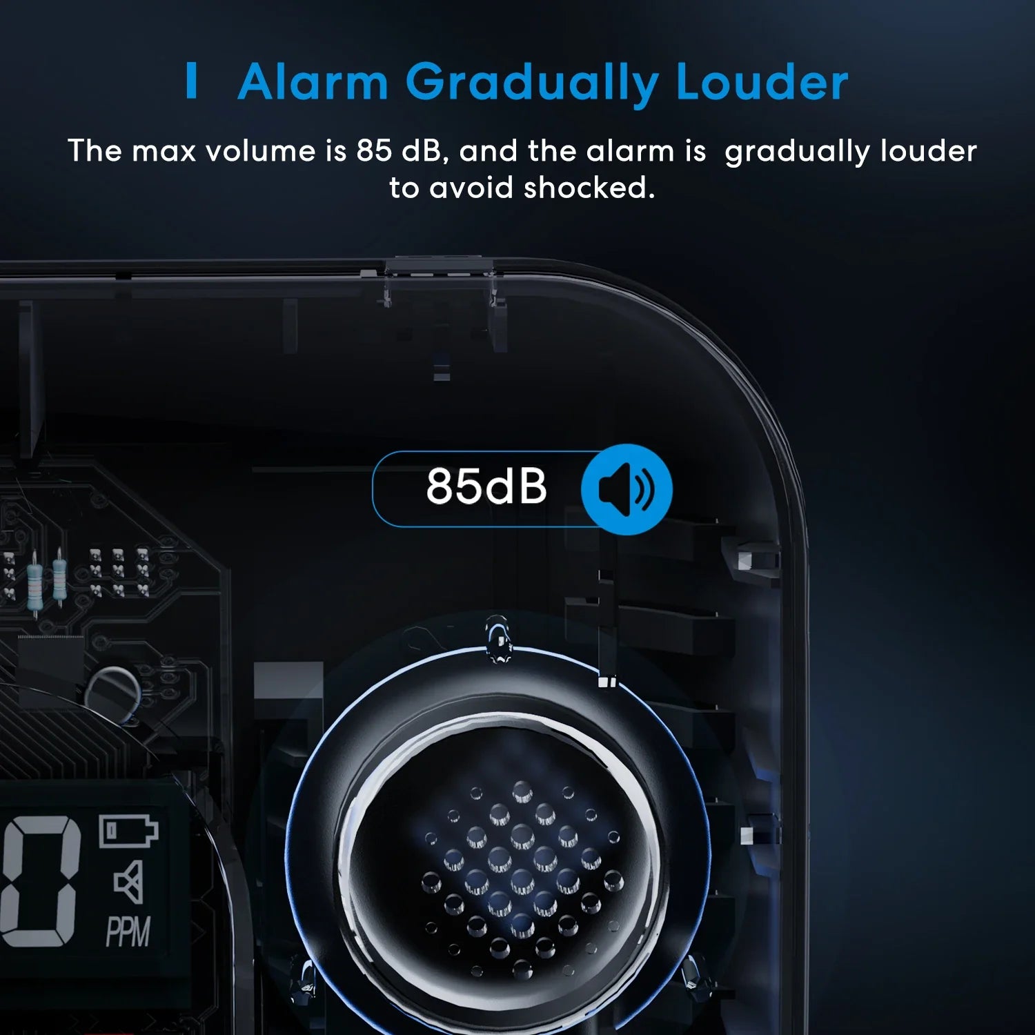the back of a smartphone with a clock on it