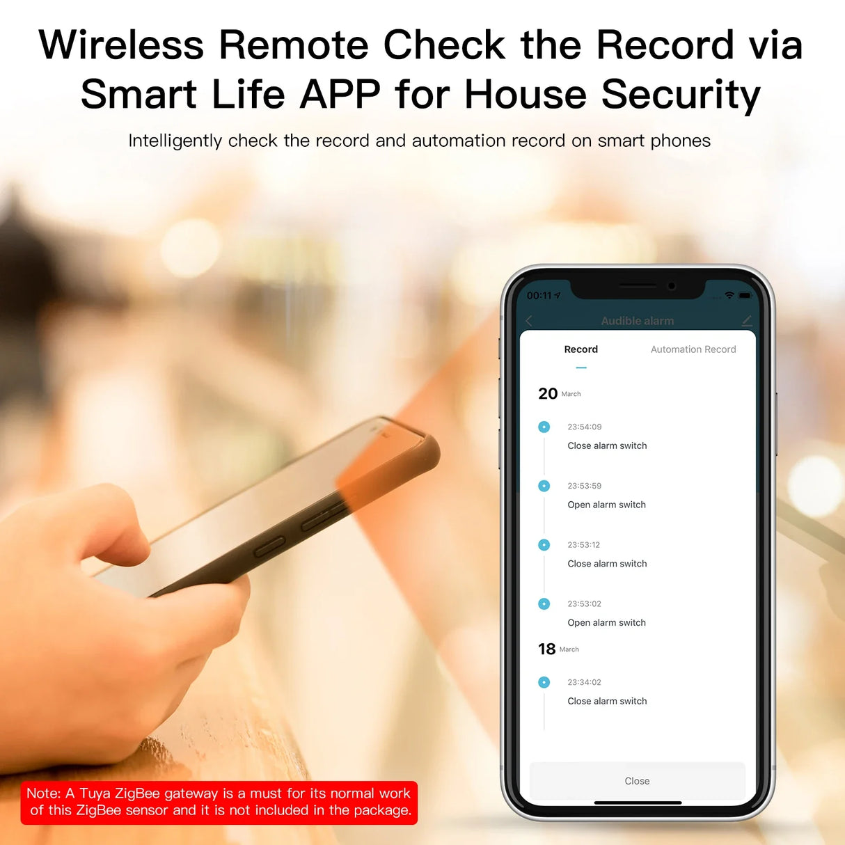 Smartphone displaying a security app.