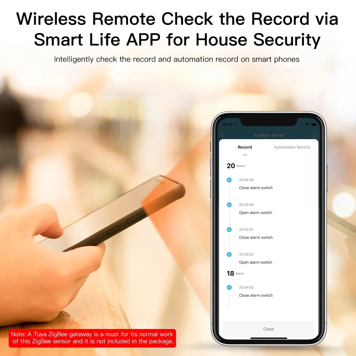Smartphone displaying a security app.