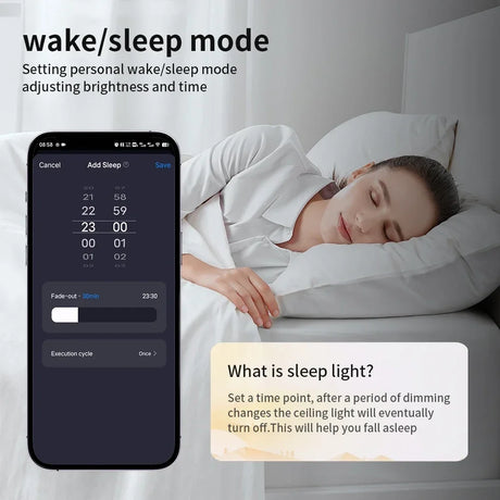 Smartphone displaying sleep mode settings.