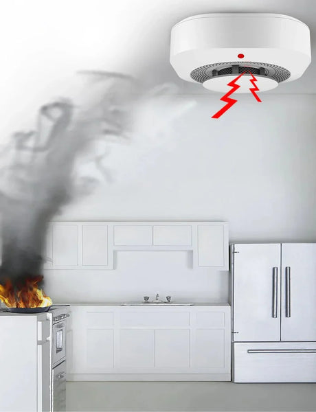 Smoke detector with alarm.