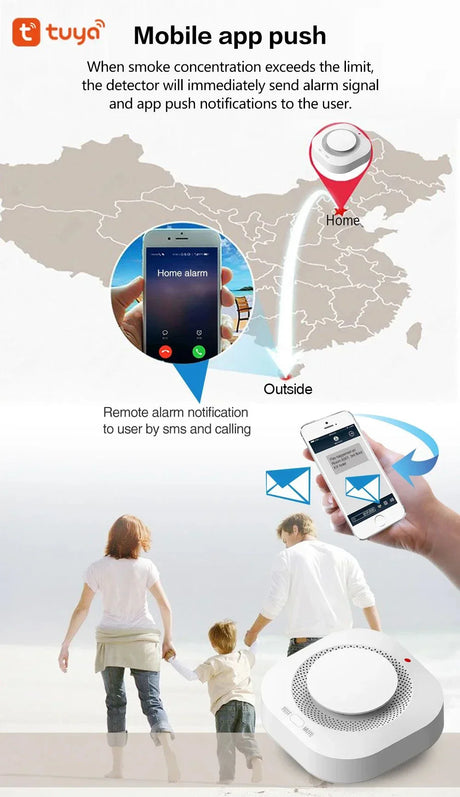 Smoke detector with mobile app integration.