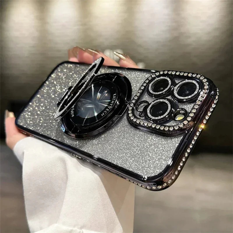 Sparkly, jeweled phone case.