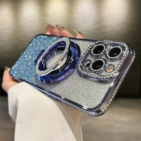 Sparkly phone case with ring stand.