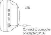 Speaker with charging port.