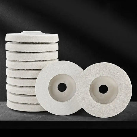 a stack of white foam discs