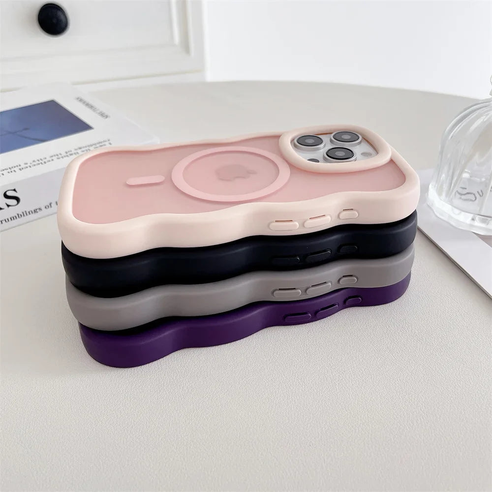 Stacked colorful phone cases.