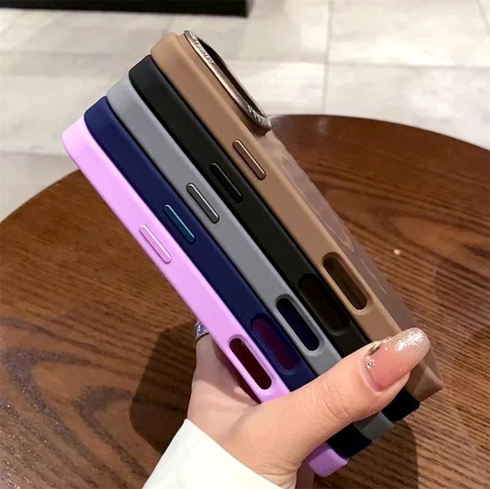 Stacked colorful phone cases.