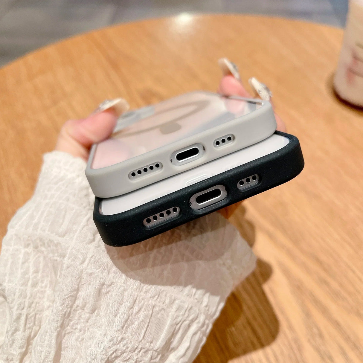 Stacked phone cases.