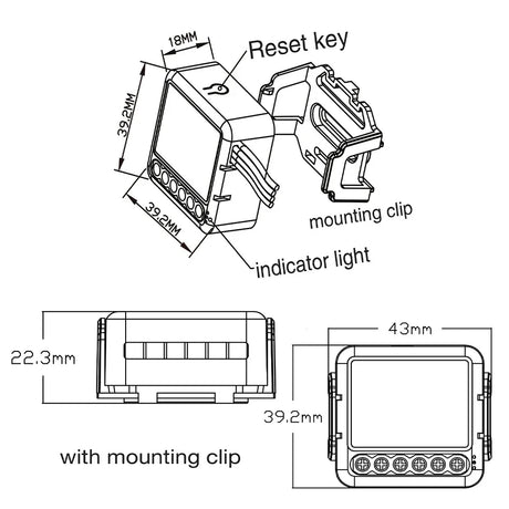 Technical drawing of a digital display device with dimensions.