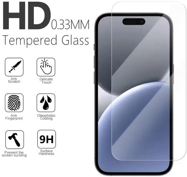 Tempered glass screen protector for a smartphone.