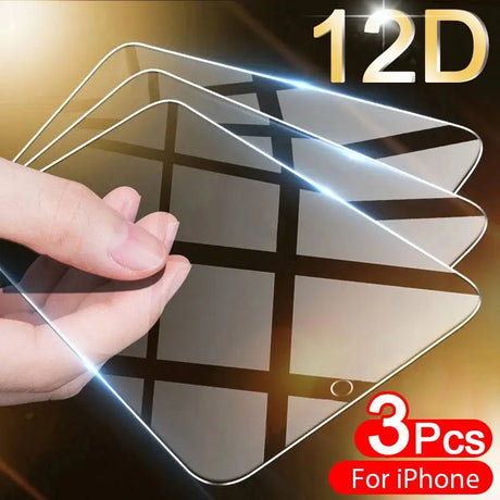 a hand holding a glass screen protector