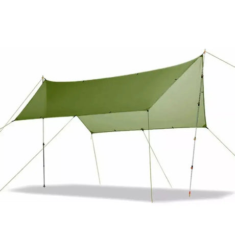 the tent is attached to the back of the tent