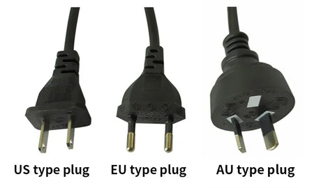 Three black power plugs.