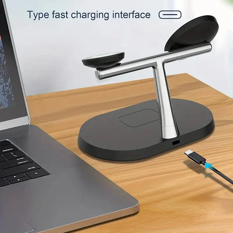 Three-in-one wireless charging stand.