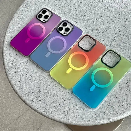 three iphone cases with the same colors