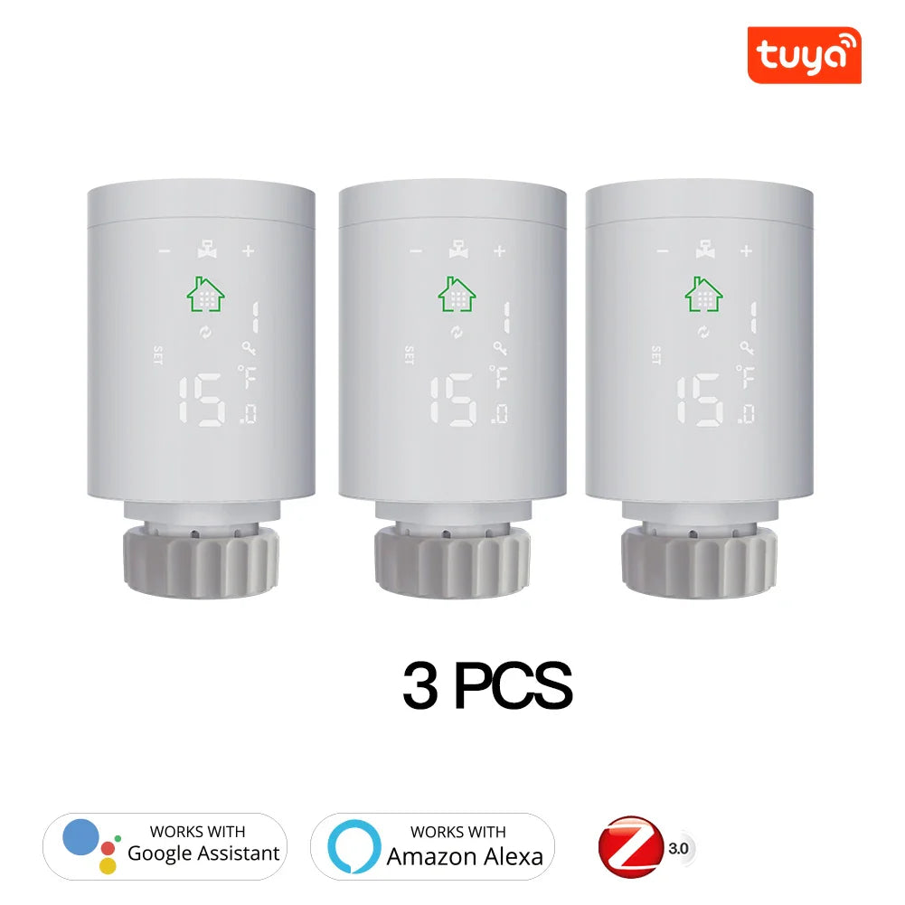Three smart radiator thermostats.