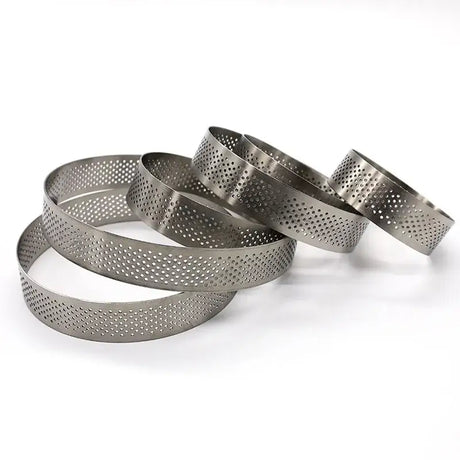 three stainless bracelets on a white background