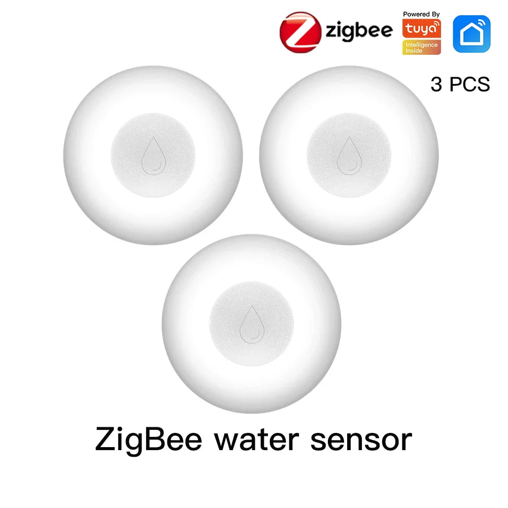Three white, circular water sensors.