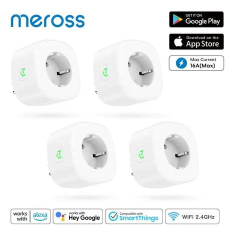 three white smart plugs with the google home app