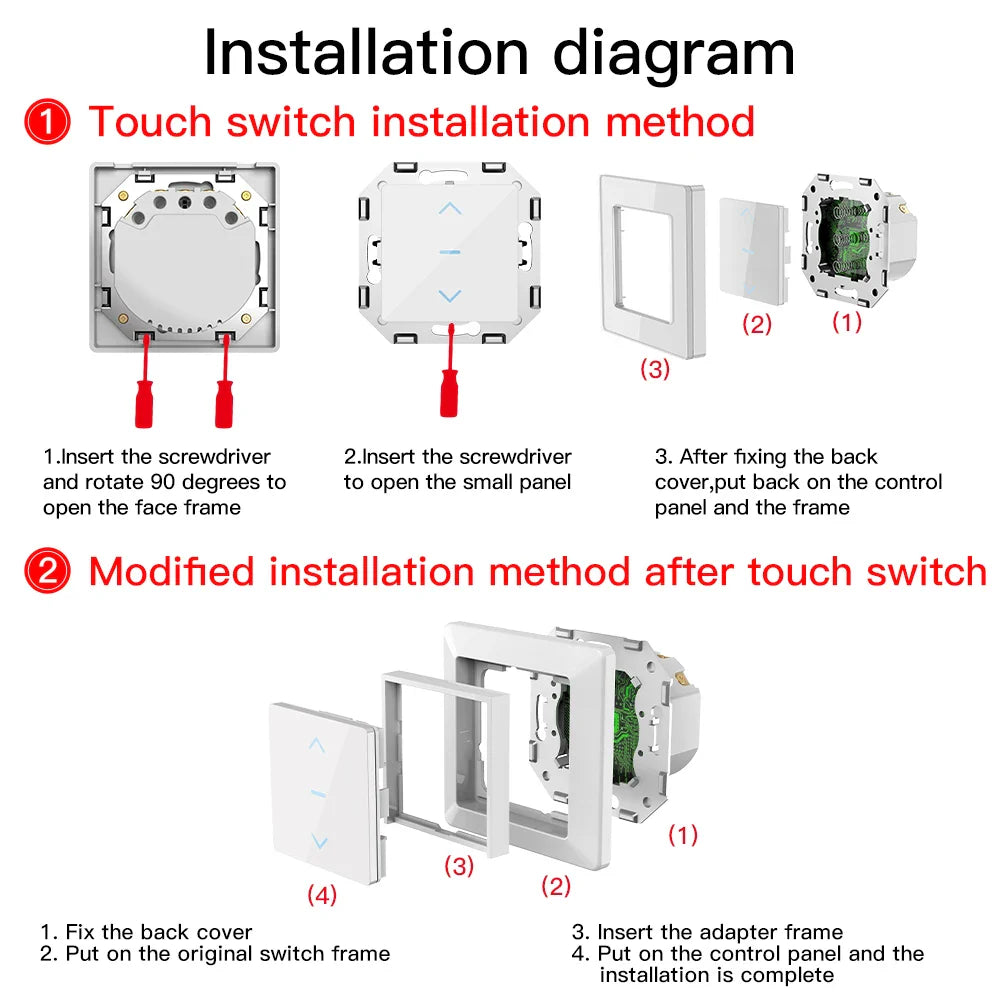 Touch switch installation diagram.