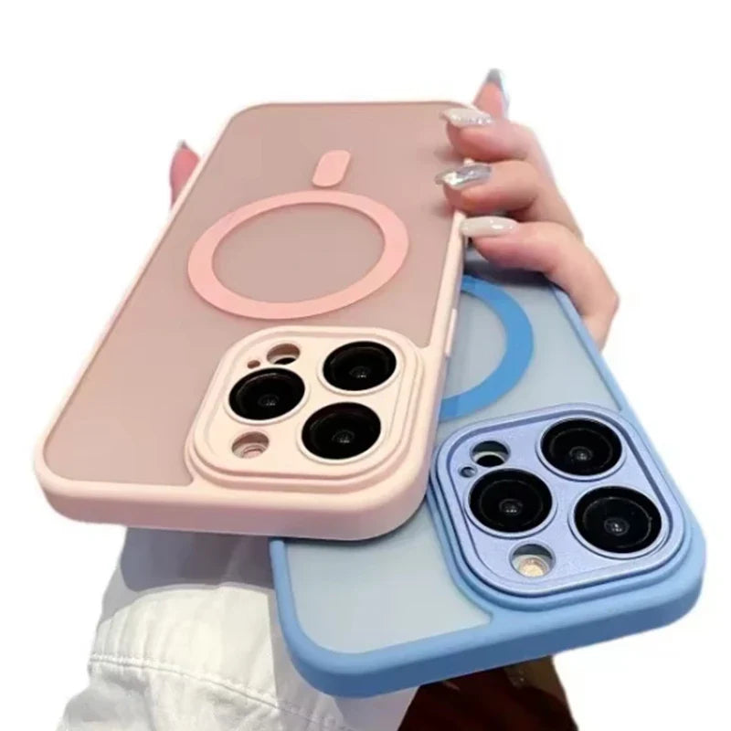 Two iPhone cases with MagSafe rings.