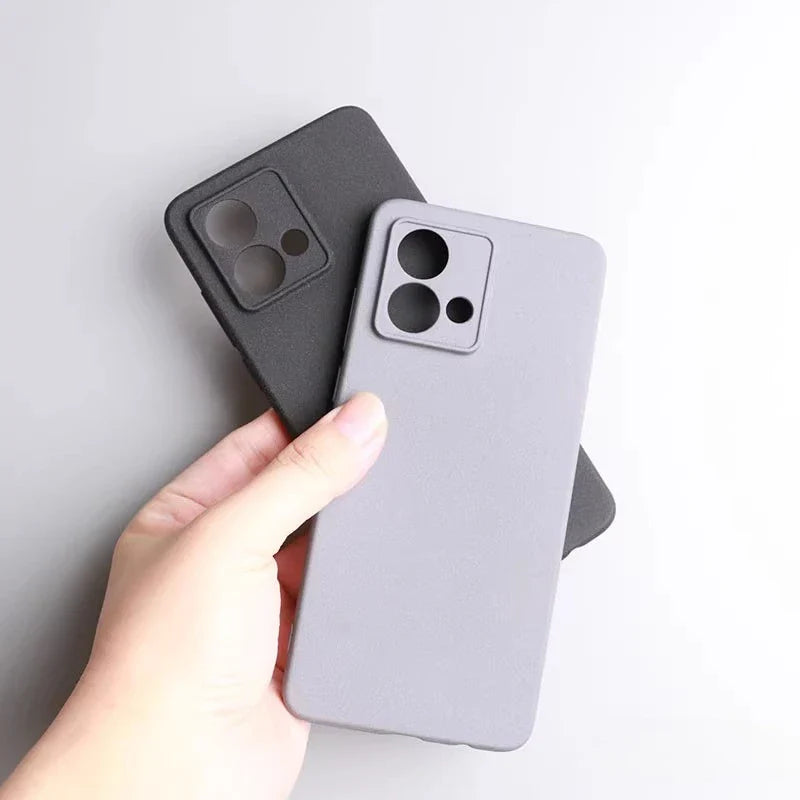 Two matte silicone phone cases with camera cutouts.