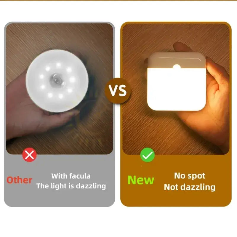 There are two pictures of a light that is on and a picture of a light that is not dazzling