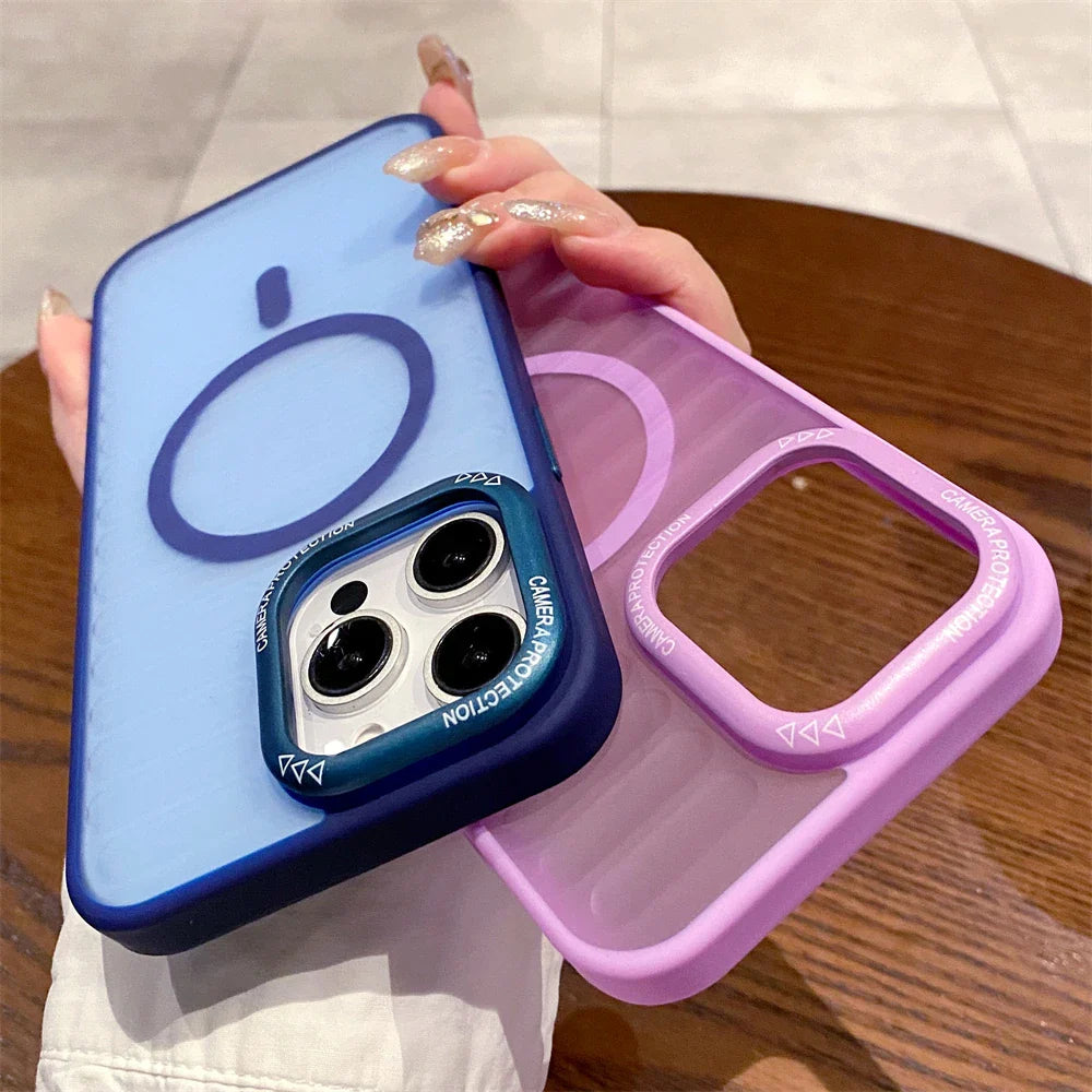 Two translucent phone cases with camera protection.