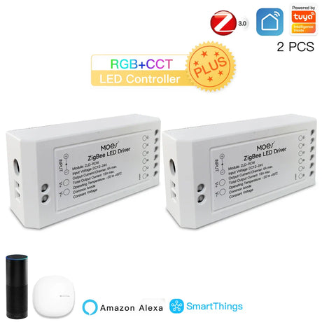 Two white Zigbee LED drivers.