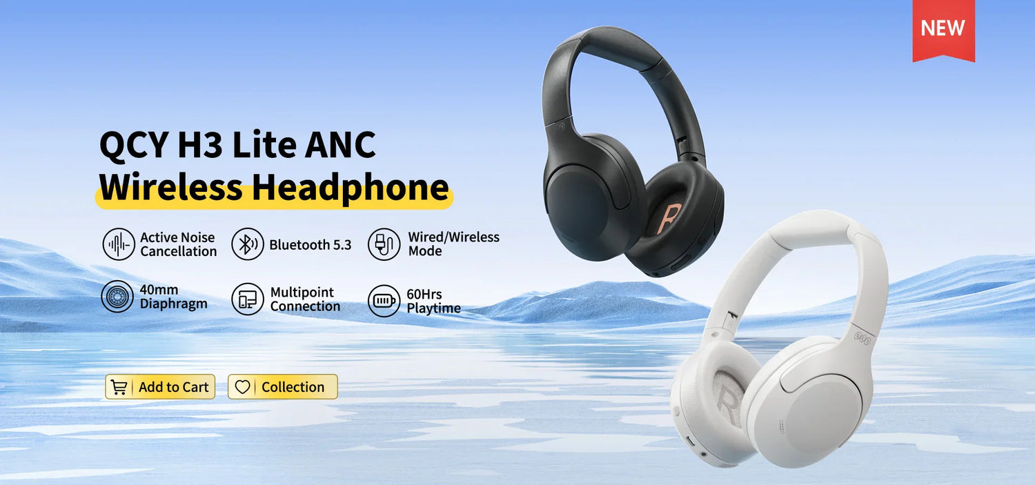 Two wireless noise-canceling headphones.